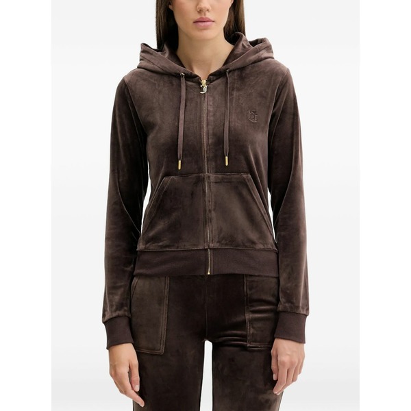 ジューシークチュール レディース パーカー・スウェットシャツ アウター Hooded zip top Brown