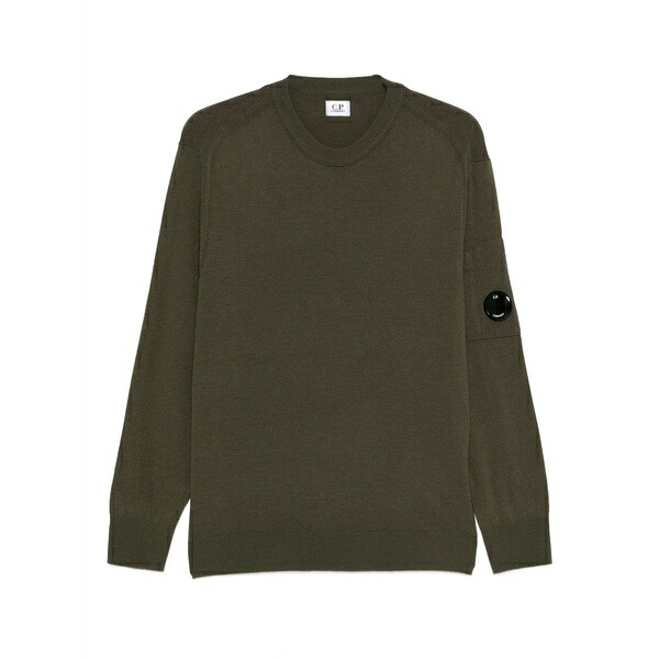 シーピーカンパニー メンズ 編み物\u0026プルオーバー アウター Lens-detail crew-neck sweater Green