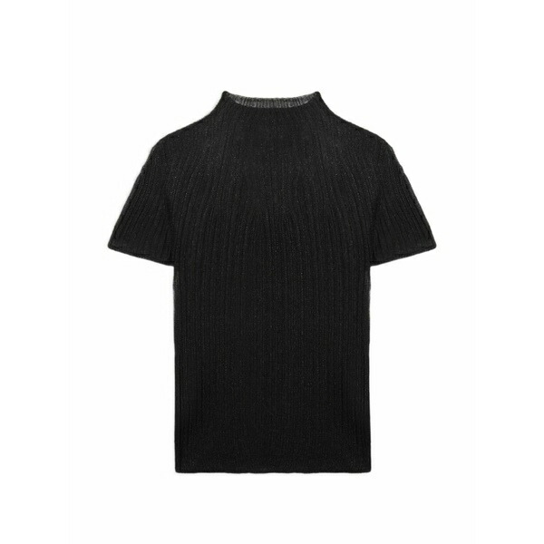 モモン レディース プルオーバー トップス Mirada ribbed t-shirt Black