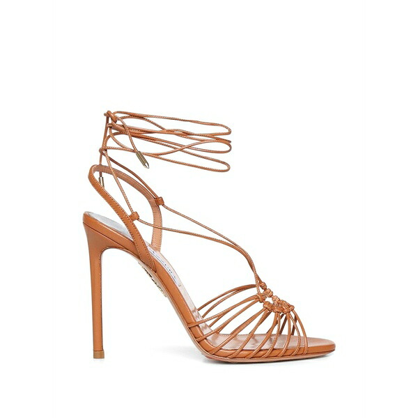 アクアズーラ レディース サンダル シューズ Strappy tie-fastening sandals Brown