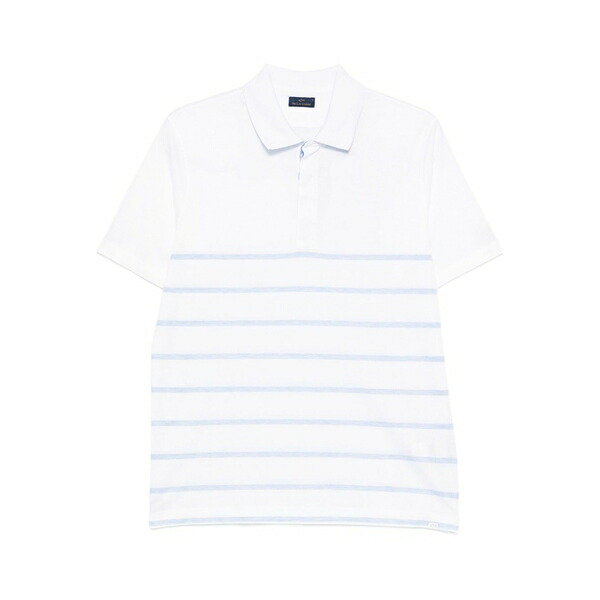 ポールアンドシャーク メンズ スポーツシャツ トップス Short-sleeve striped polo shirt White