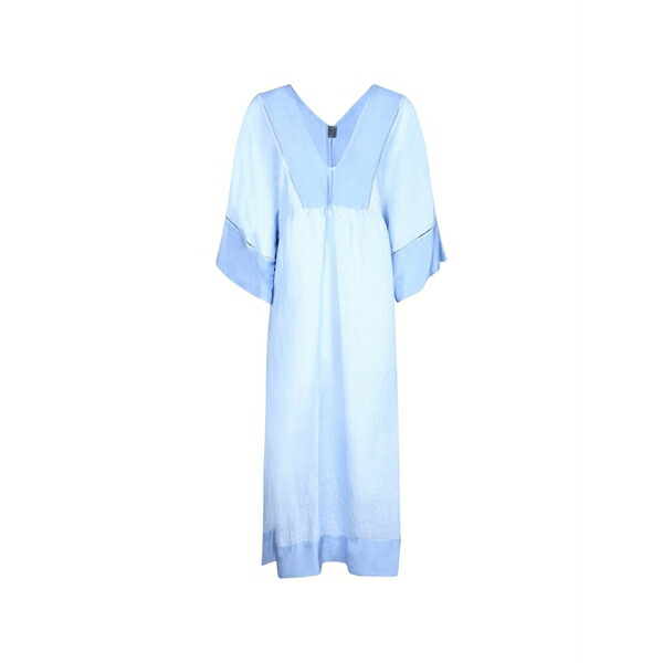 １２０％リノ レディース 衣裳 トップス Faggoting-trimmed panelled MIDI dress Blue