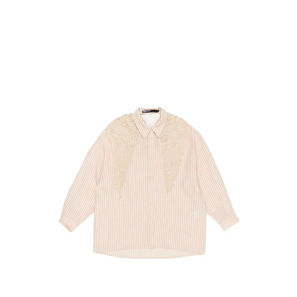 ビンバ イ ローラ レディース プルオーバー トップス Lace-trim striped shirt White