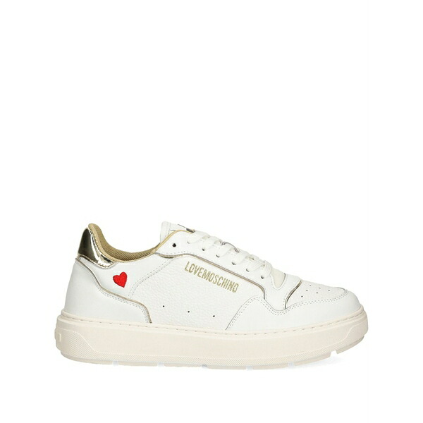 優しいこと モスキーノ レディース スニーカー シューズ Lace up leather trainers  White
