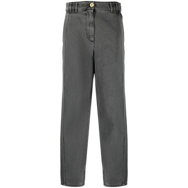 ジャンパトゥ レディース ジーンズズボン下 ボトムス Embroidered-logo straight-leg jeans Black