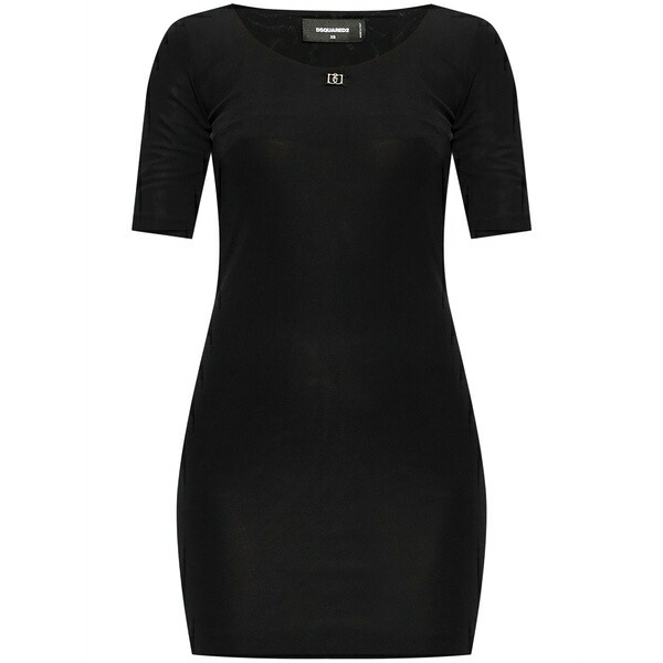 ディースクエアード レディース 衣裳 トップス Logo-plaque mini dress Black