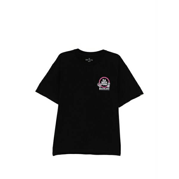 エドウィン メンズ ティーシャツ トップス Ramen pink t-shirt Black