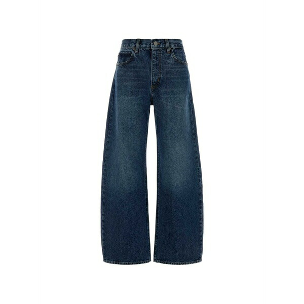 一こま レディース ジーンズズボン下 ボトムス The bow wide-leg jeans Blue