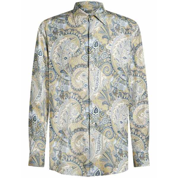 エトロ メンズ プルオーバー トップス Abstract-print cotton shirt Neutrals