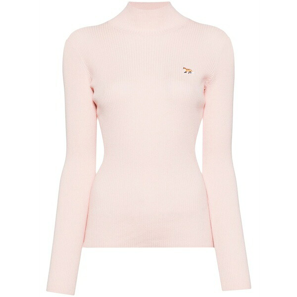 住み家 稲荷 レディース 編み物\u0026プルオーバー アウター Embroidered logo knitted top Pink