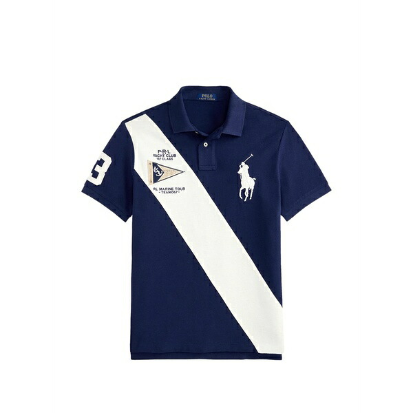 ラルフローレン メンズ スポーツシャツ トップス Sash-stripe polo shirt Blue