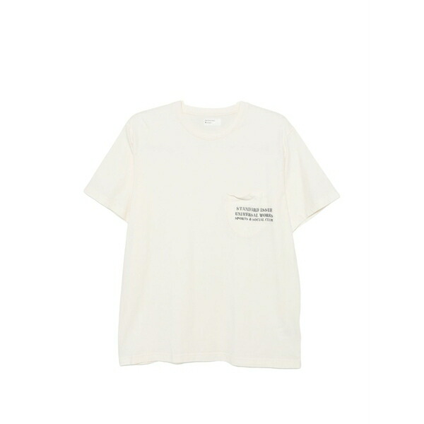 ユニバーサルワークス メンズ ティーシャツ トップス Logo-detail pocket t-shirt Neutrals