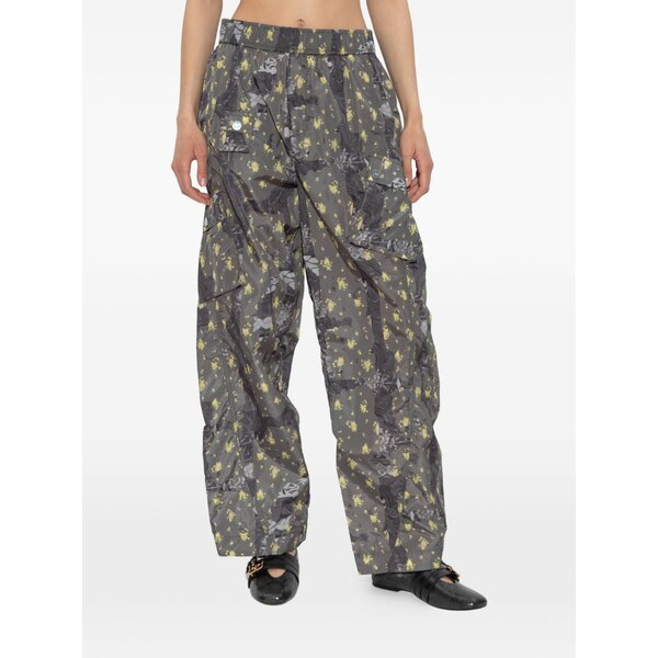 ガニー レディース 心地好いズボン下 ボトムス Floral-print cargo trousers Grey
