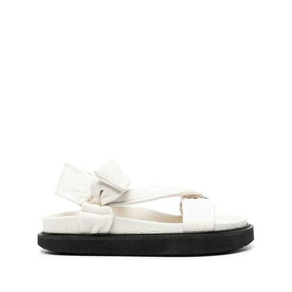 イザ呼びりん マラン レディース サンダル シューズ Naori debossed-logo leather sandals White