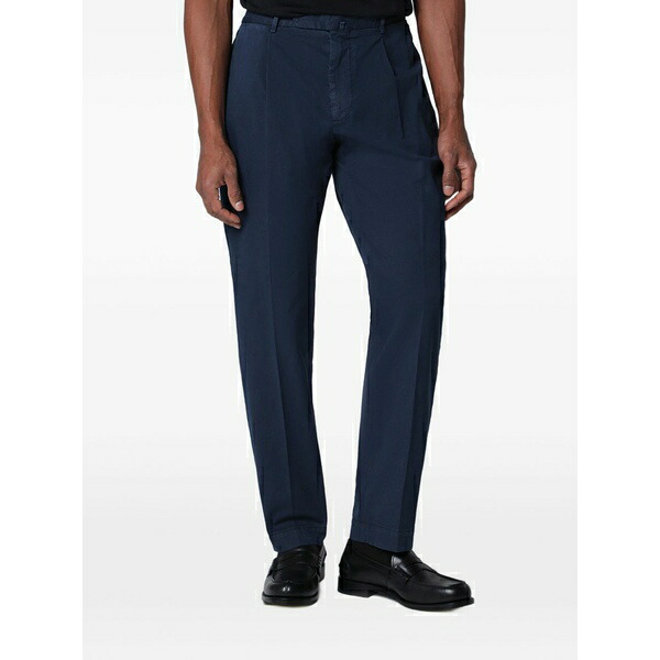 サンタニエロ メンズ 心地好いズボン下 ボトムス Arechi pleated cotton trousers Blue