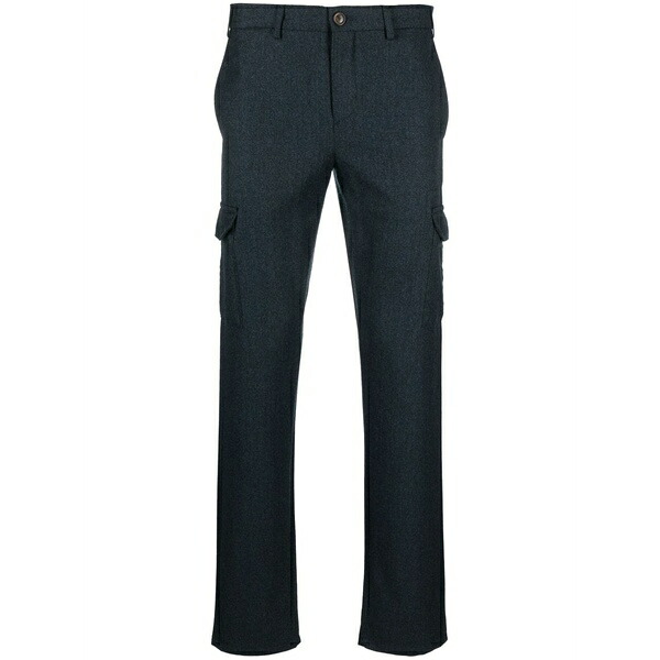 カナーリ メンズ 心地好いズボン下 ボトムス Wool cargo trousers Blue