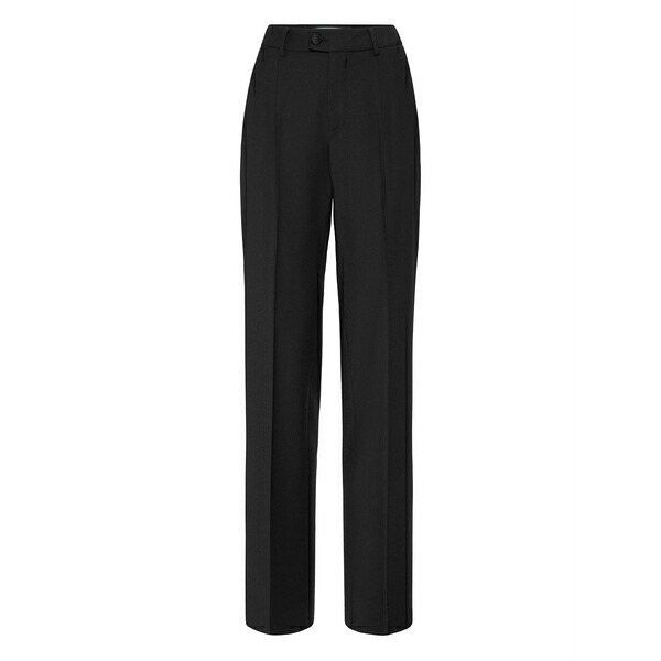 フィリップ飾り気のない レディース 心地よいズボン下 ボトムス Pleat-detailing trousers Black