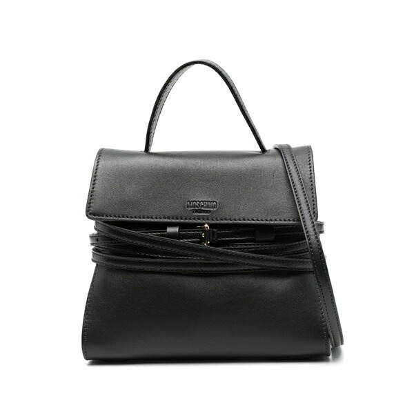 モスキーノ レディース ハンドバック 御徒面子 Small tie me top bag Black