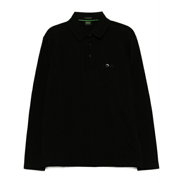 元締め メンズ スポーツシャツ トップス Logo-print polo shirt Black