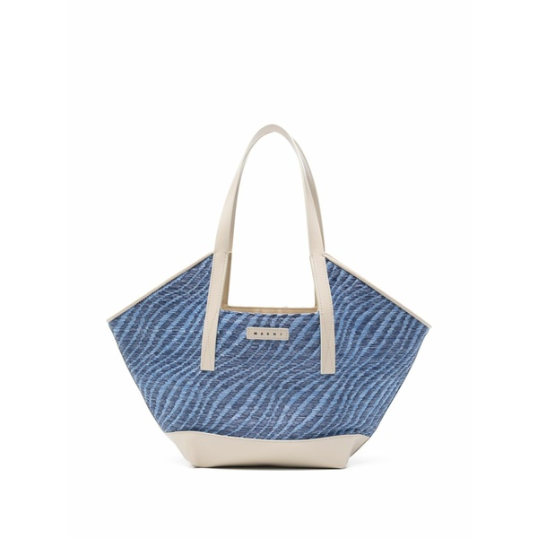 マルニ レディース ショルダーバッグ 御徒面子 Woven shoulder bag Blue