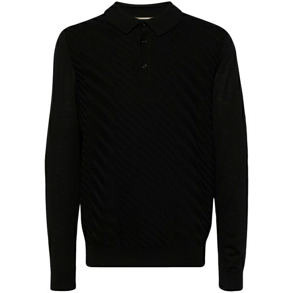 主任者 メンズ スポーツシャツ トップス Collarless virgin wool-blend top Black