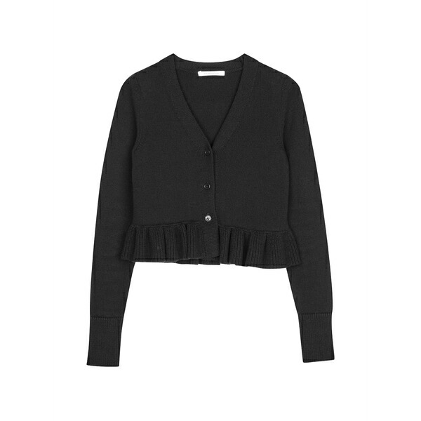 セシリー・バンセン レディース ジレー アウター Prisca ruffled cardigan Black