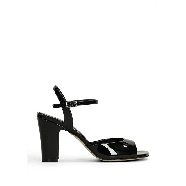 ジュリーディー レディース サンダル シューズ Patent-finish ankle-strap sandals Black