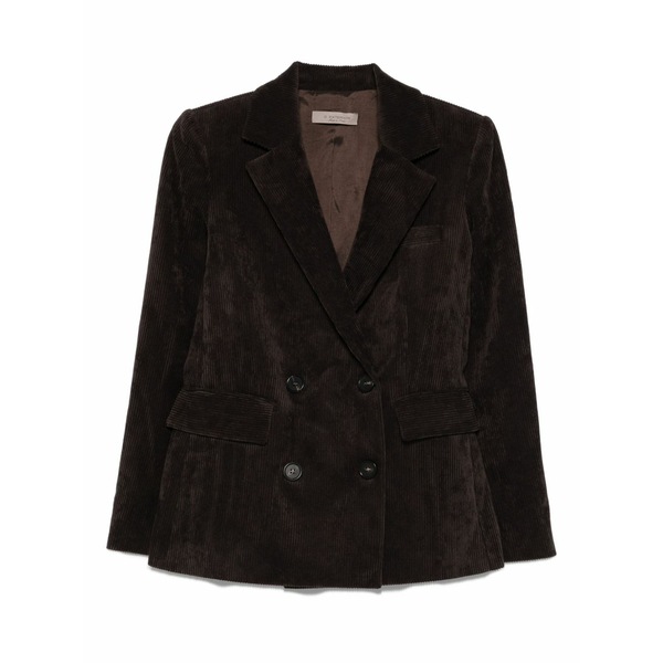 ディー・エクステリア レディース 上衣＆上衣 アウター Double-breasted corduroy blazer Brown