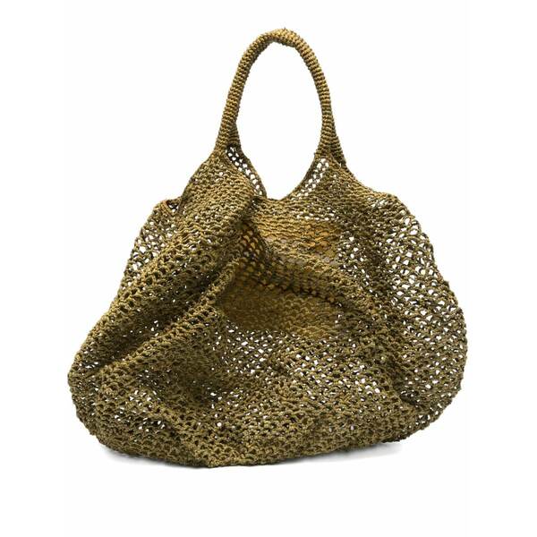サンズアーシデット レディース トートバッグ 御徒面子 Mamabe raffia net-weave tote bag Green