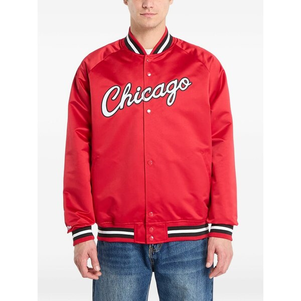 ミッチェル&ネス メンズ ジャケット&ブルゾン アウター Nba logo-print bomber jacket Red|asty