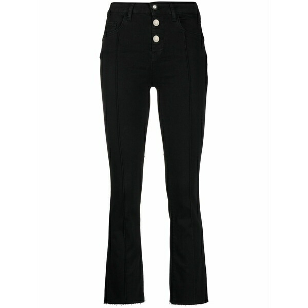 リュージョー レディース ジーンズズボン下 ボトムス Low-rise button-up cropped jeans Black
