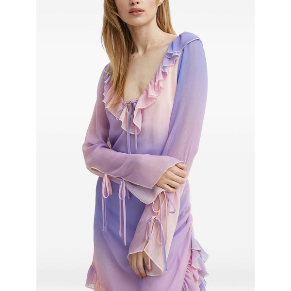 ルサム レディース 衣裳 トップス Ruffled tie dress Purple