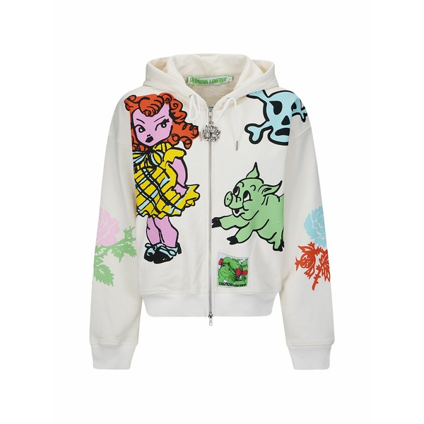チョポヴァ ロウェナ レディース ジレー アウター Cry baby graphic-print hoodie White