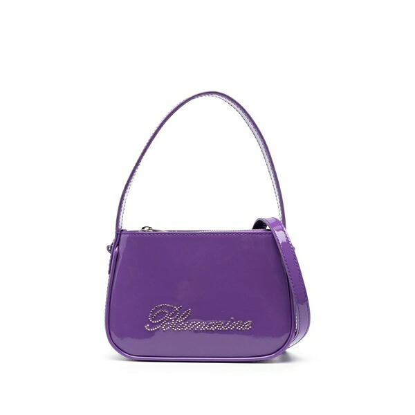 ブルマリン レディース トートバッグ 御徒面子 Patent-finish rhinestone tote bag Purple