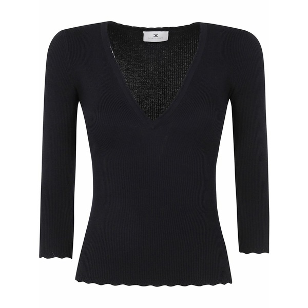エリザベスフランキ レディース 編み物\u0026スウェーター アウター Knitted top  Black