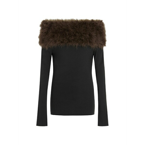シックス青二才・アーリントン レディース プルオーバー トップス Canter feather long-sleeve top Black