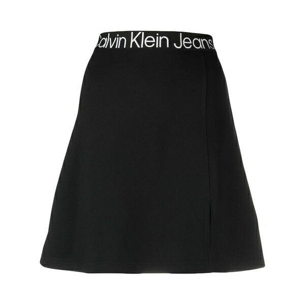 カルバンクライン レディース スコート ボトムス Logo-waistband straight skirt  Black