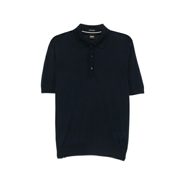 主任者 メンズ スポーツシャツ トップス Short-sleeve wool polo shirt Blue