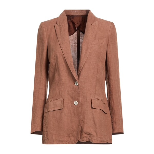 【送料無料】 １２０％リノ レディース ジャケット＆ブルゾン アウター Blazers Brown｜asty