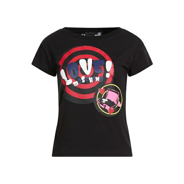 【送料無料】 モスキーノ レディース Tシャツ トップス T-shirts Black｜asty