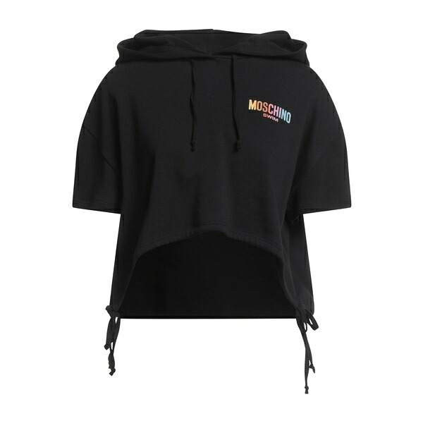 【送料無料】 モスキーノ レディース パーカー・スウェットシャツ アウター Sweatshirts Black｜asty
