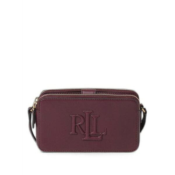ラルフローレン レディース ショルダーバッグ バッグ Witley logo-embossed leather crossbody bag Red|asty