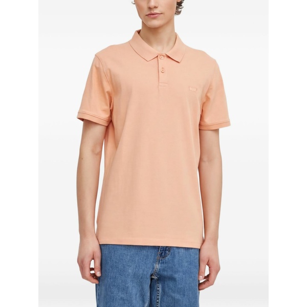 リーバイス メンズ ポロシャツ トップス Slim housemark short-sleeve polo shirt Orange|asty