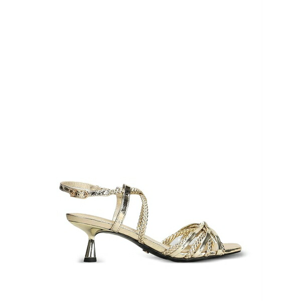 ゴールド & ルージュ レディース サンダル シューズ Flapim braided metallic-finish sandals Gold｜asty