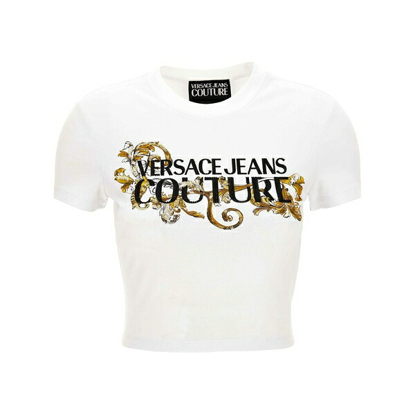 ベルサーチ レディース Tシャツ トップス Logo-print t-shirt White|asty