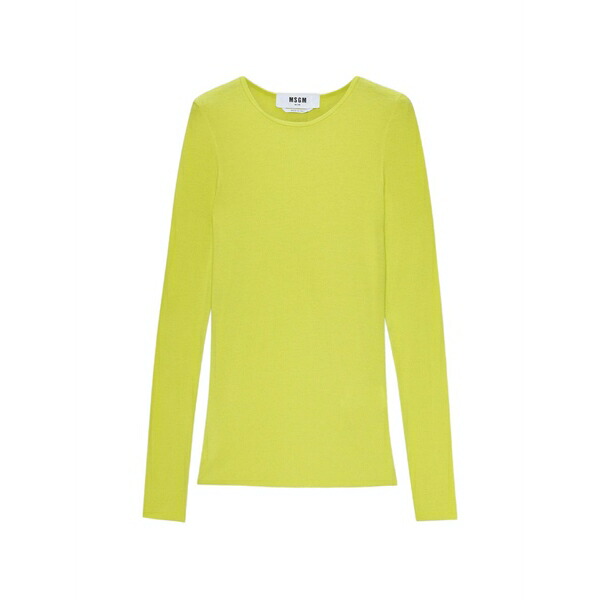 エムエスジイエム レディース Tシャツ トップス Crew neck long-sleeve top Green｜asty