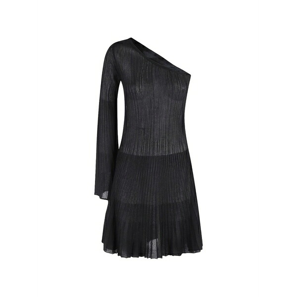 フェデリカ・トシ レディース ワンピース トップス One-shoulder ribbed mini dress Black｜asty