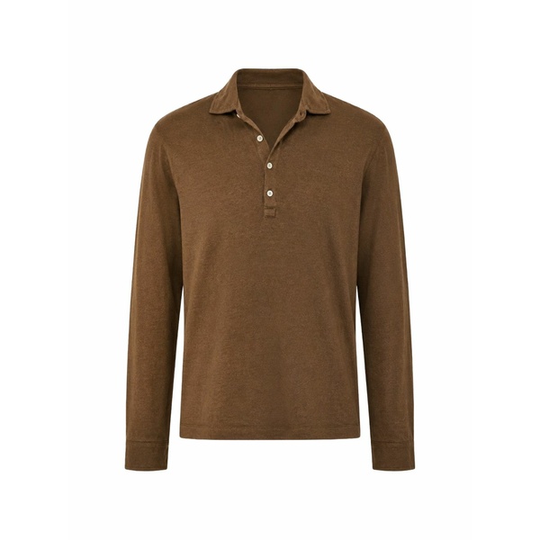 マッシモ アルバ メンズ ポロシャツ トップス Raya long-sleeve polo shirt Brown｜asty