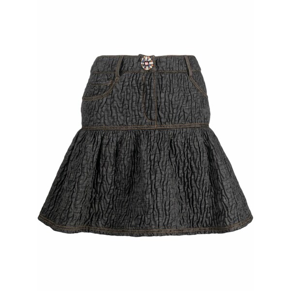 モスキーノ レディース スカート ボトムス Peplum-hem quilted skirt Grey｜asty