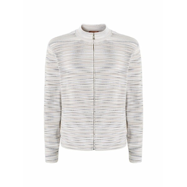 ミッソーニ メンズ カーディガン アウター Ribbed zip-up cardigan Neutrals｜asty